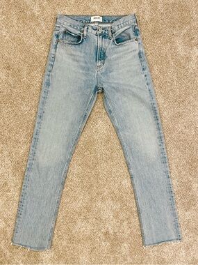 AGOLDE Women’s 26 High Rise Straight Leg Jeans Light Wash 100% Cotton Cherie